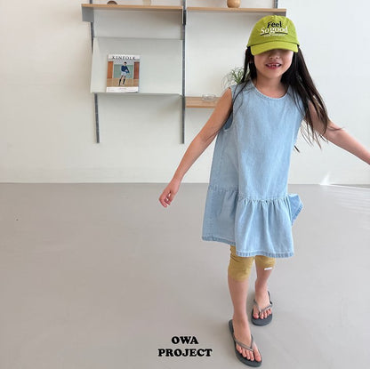 【予約】denim one-piece / owa (S-JS)절개청원피스
