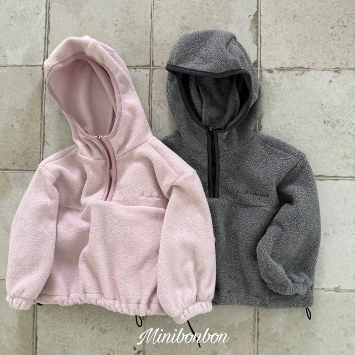 【予約】hood half zip up  / minibonbon (XS-JL)