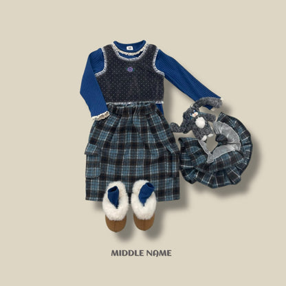 【予約】rib lace T  / middle name (S-JM)