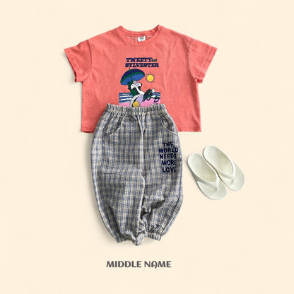 【予約】check jogger pants / middle nameS-JM