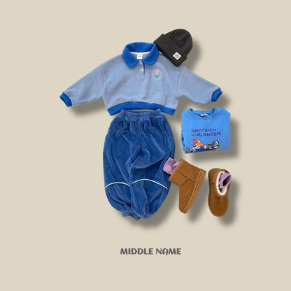 【予約】round embroidery collar T  / middle name (S-JM) 동글자수