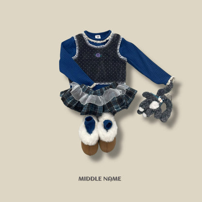 【予約】check layered skirt  / middle name (S-JM)　