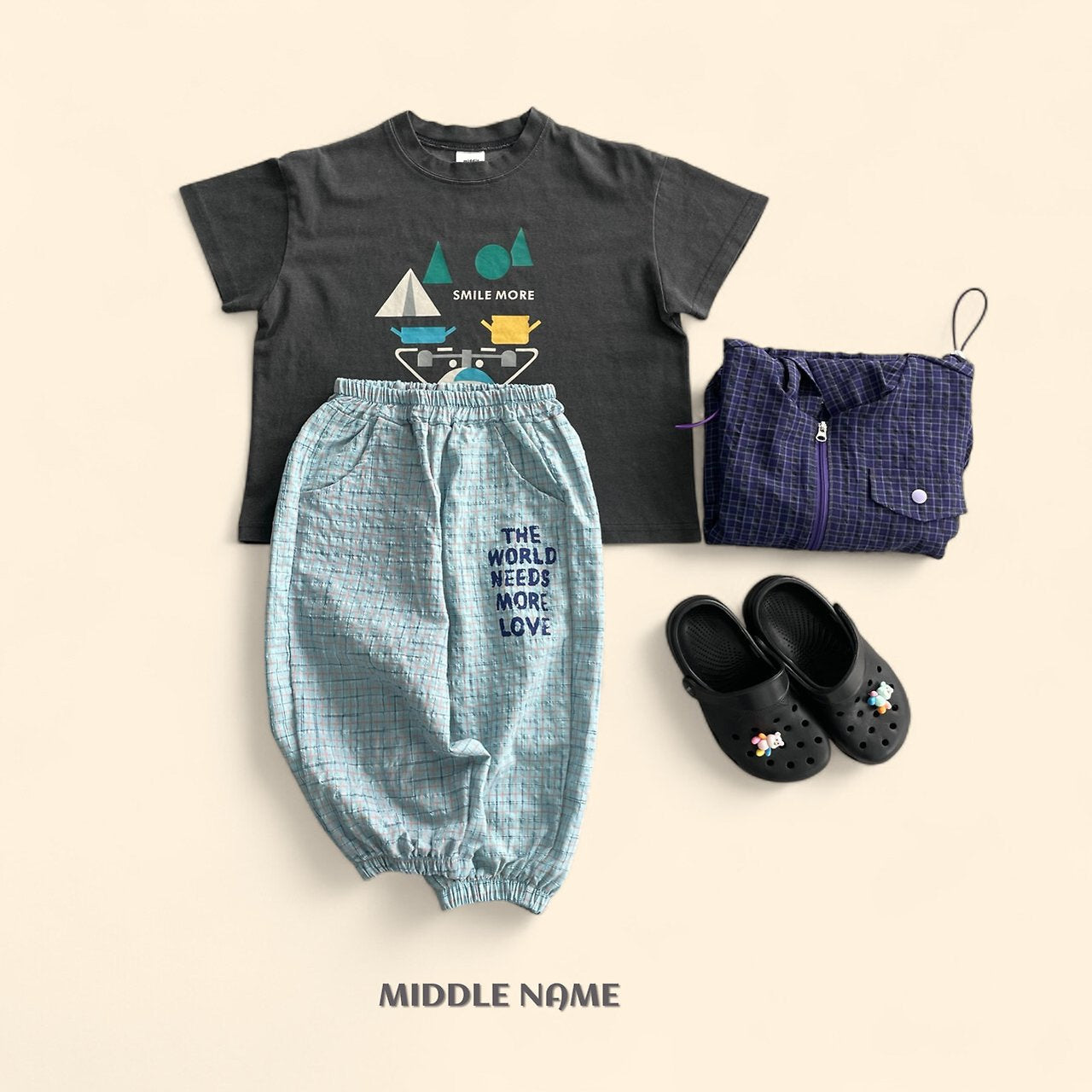 【予約】check jogger pants / middle nameS-JM