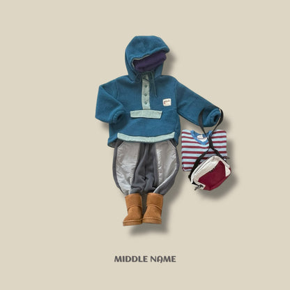 【予約】fleece hood anorak  / middle name (S-JM)