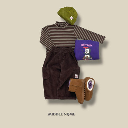 【予約】border half polo T  / middle name (S-JM)