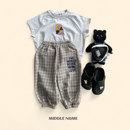 【予約】check jogger pants / middle nameS-JM
