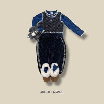 【予約】rib lace T  / middle name (S-JM)