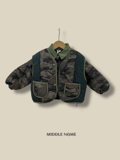 【予約】camouflagey reversible vest  / middle name (S-JM)