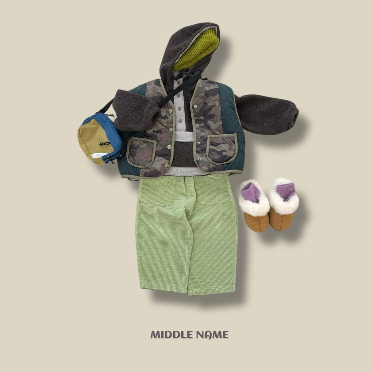 【予約】fleece hood anorak  / middle name (S-JM)