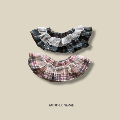 【予約】check layered skirt  / middle name (S-JM)　