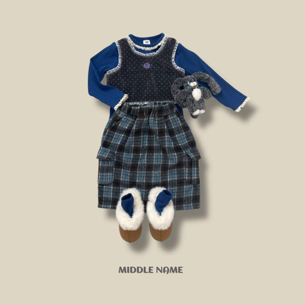 【予約】rib lace T  / middle name (S-JM)