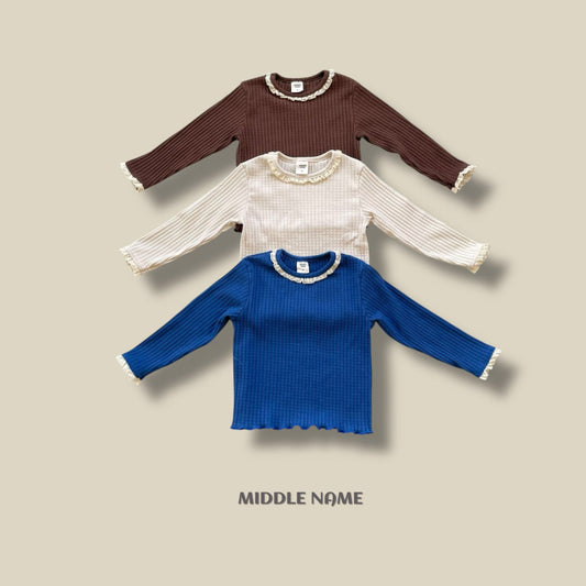 【予約】rib lace T  / middle name (S-JM)