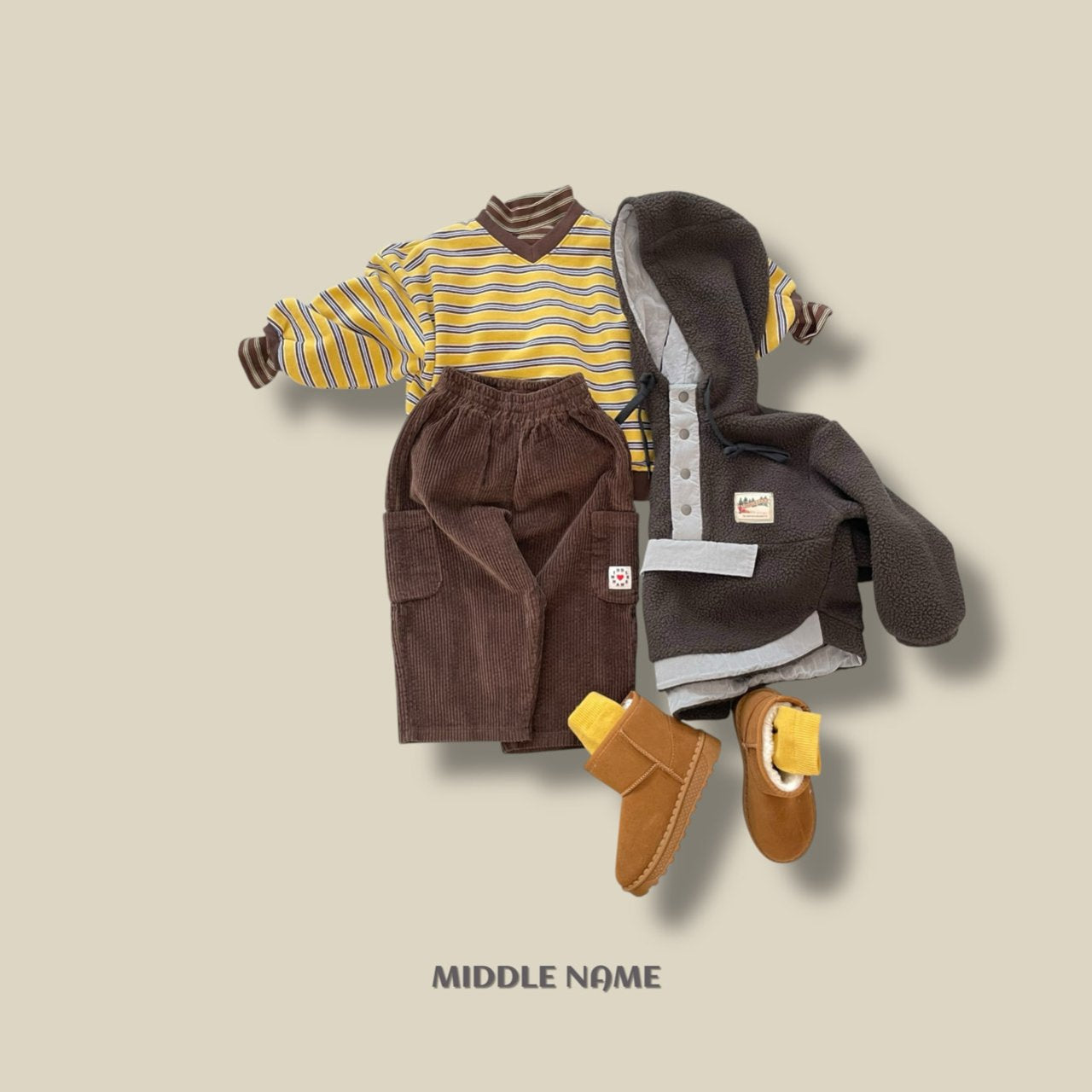 【予約】fleece hood anorak  / middle name (S-JM)