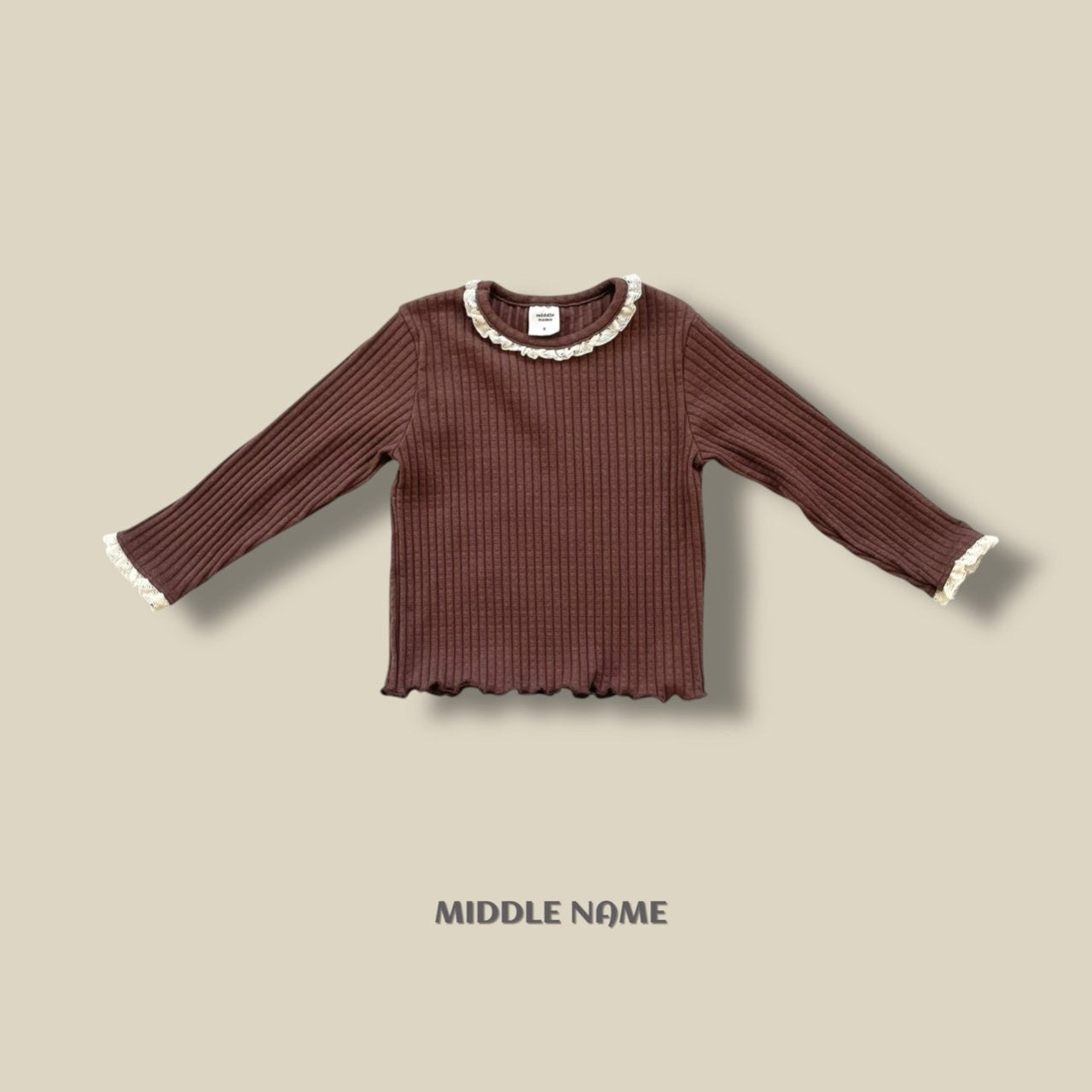 【予約】rib lace T  / middle name (S-JM)