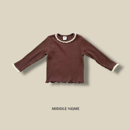 【予約】rib lace T  / middle name (S-JM)
