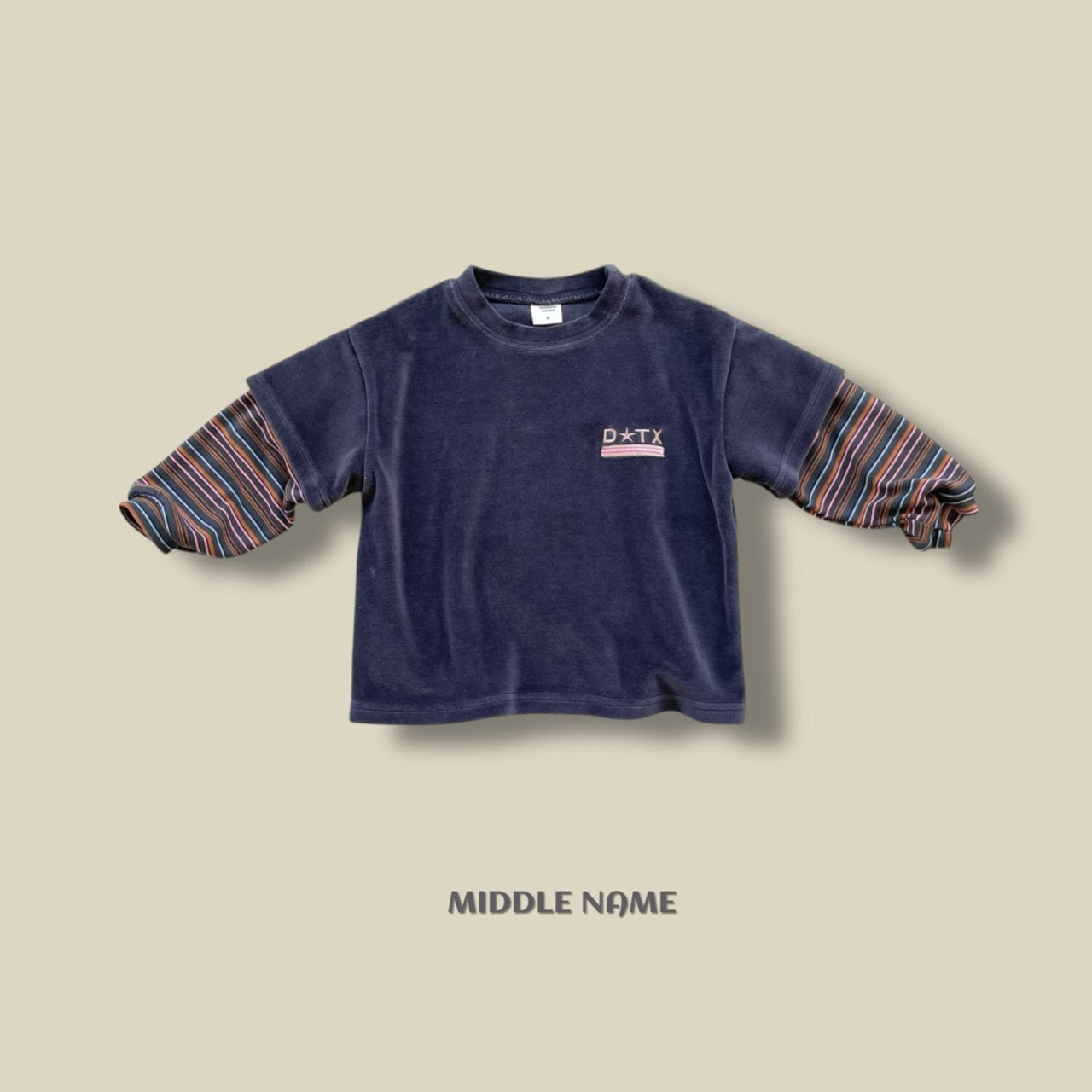 【予約】velour layered T  / middle name (S-JM)