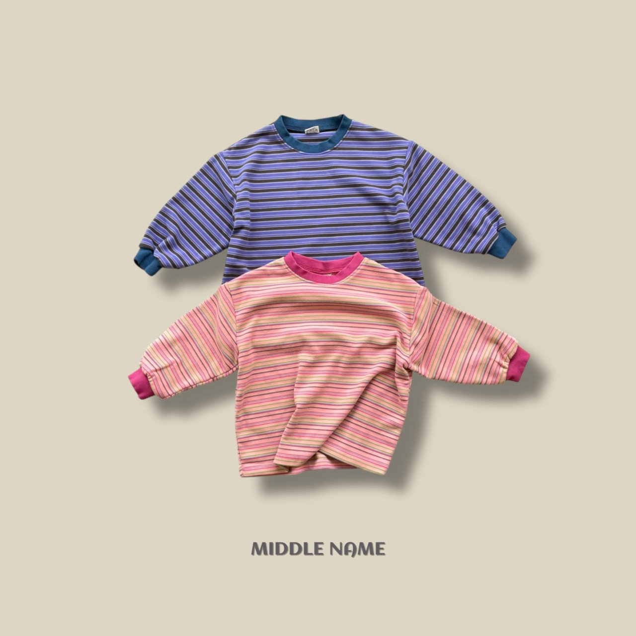 【予約】peach border T  / middle name (S-JM)