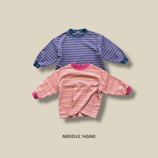【予約】peach border T  / middle name (S-JM)