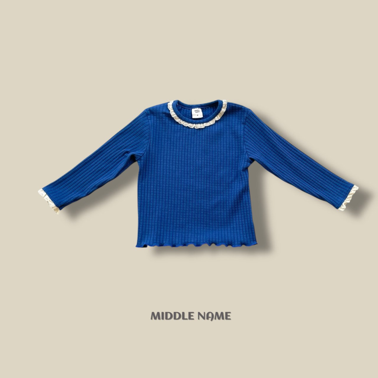 【予約】rib lace T  / middle name (S-JM)