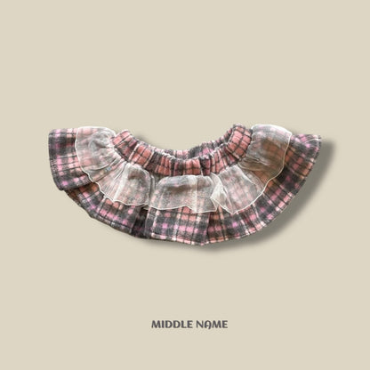 【予約】check layered skirt  / middle name (S-JM)　