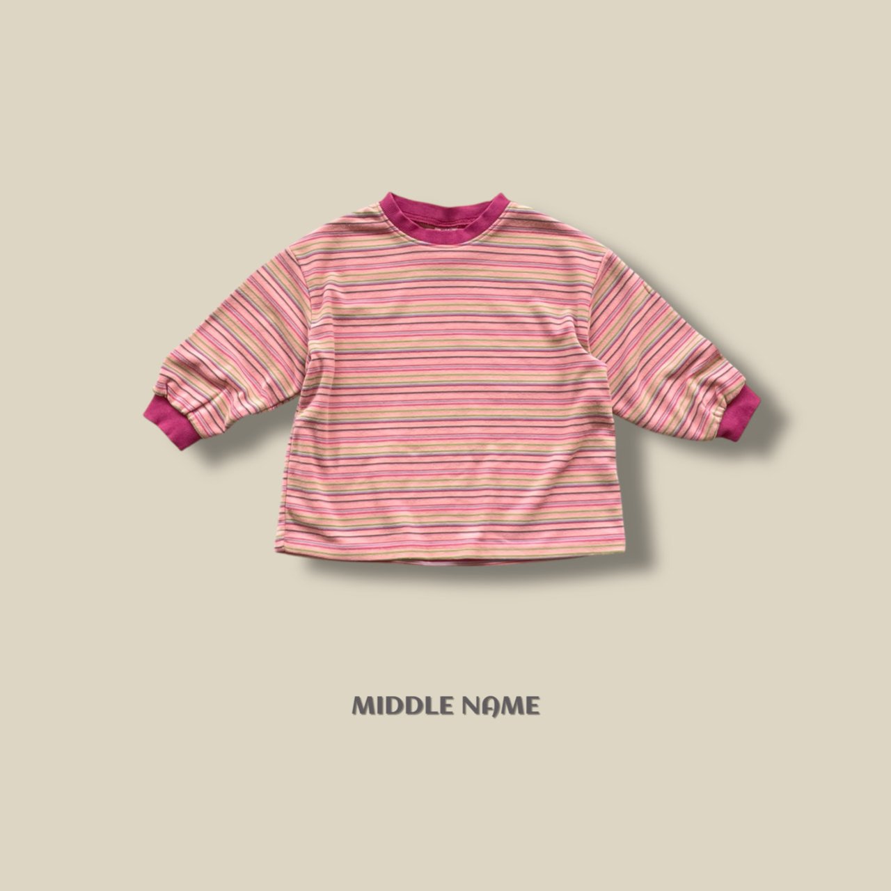 【予約】peach border T  / middle name (S-JM)