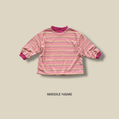 【予約】peach border T  / middle name (S-JM)
