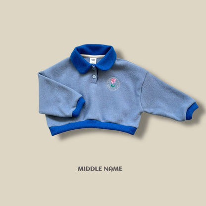 【予約】round embroidery collar T  / middle name (S-JM) 동글자수