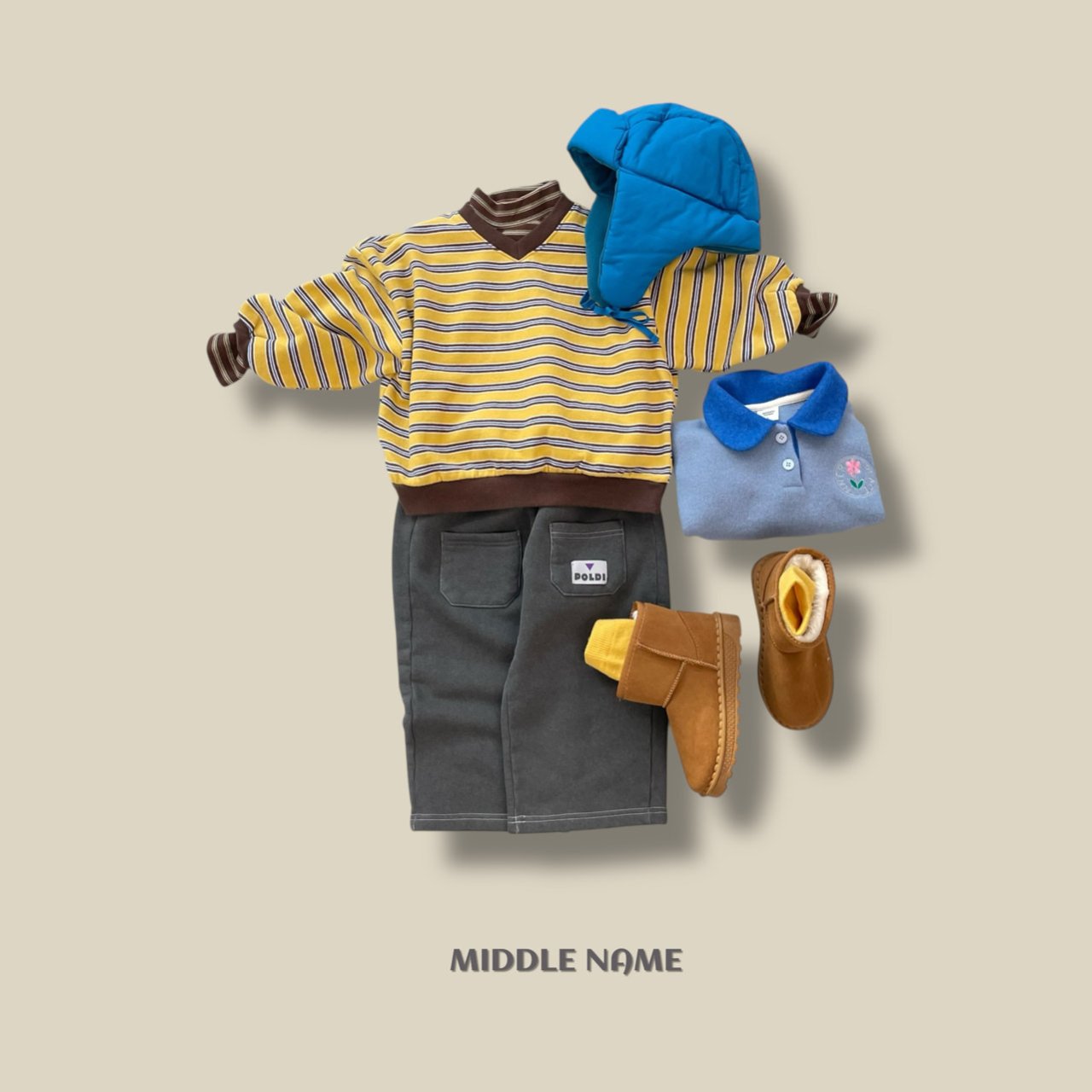 【予約】border half polo T  / middle name (S-JM)