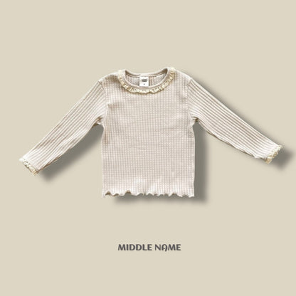 【予約】rib lace T  / middle name (S-JM)
