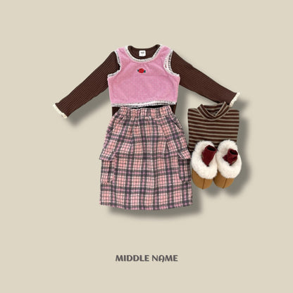 【予約】rib lace T  / middle name (S-JM)