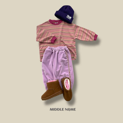 【予約】peach border T  / middle name (S-JM)
