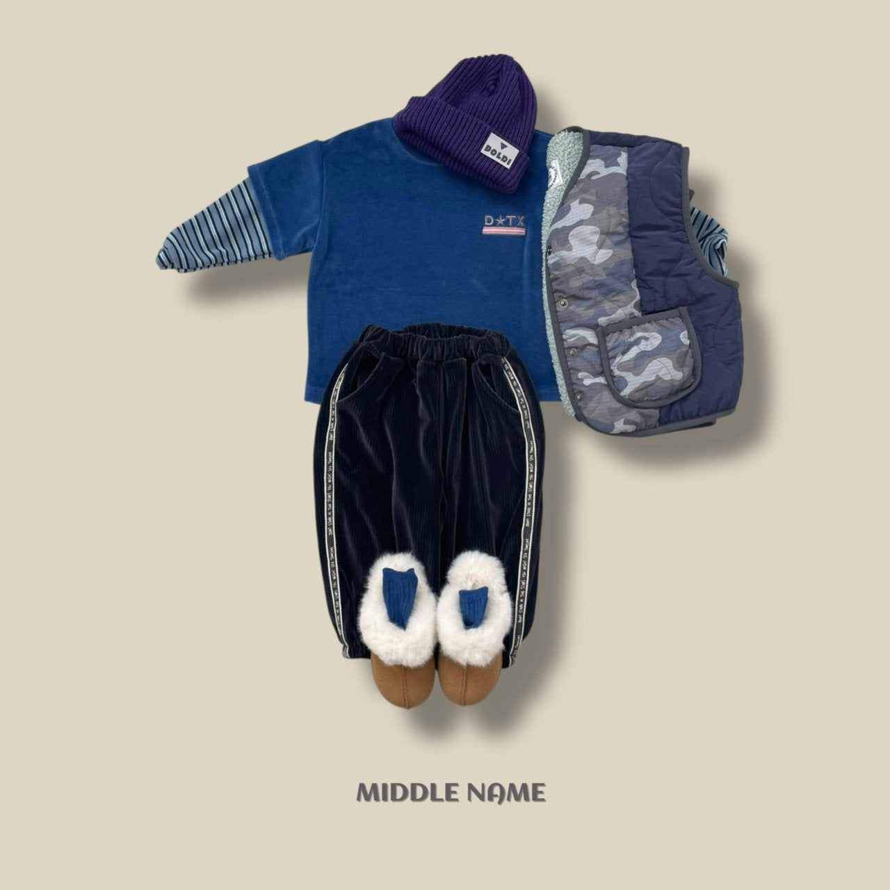 【予約】velour layered T  / middle name (S-JM)