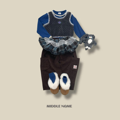 【予約】rib lace T  / middle name (S-JM)