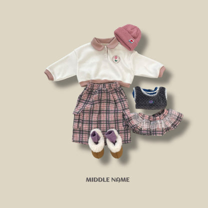 【予約】round embroidery collar T  / middle name (S-JM) 동글자수