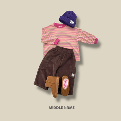 【予約】peach border T  / middle name (S-JM)