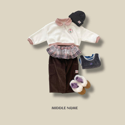 【予約】check layered skirt  / middle name (S-JM)　