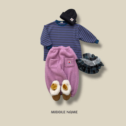 【予約】peach border T  / middle name (S-JM)