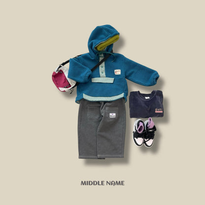 【予約】fleece hood anorak  / middle name (S-JM)