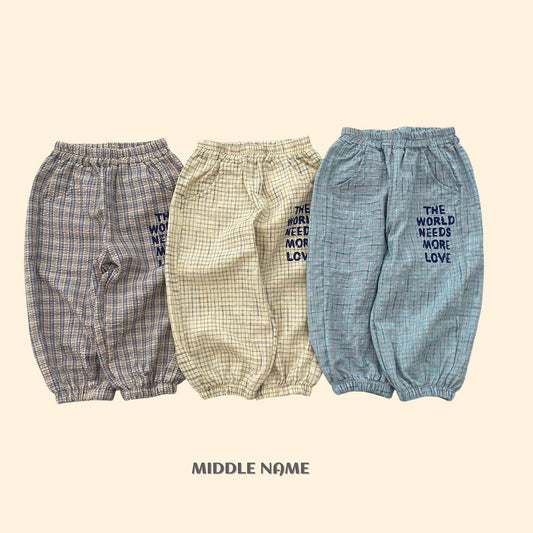 【予約】check jogger pants / middle nameS-JM