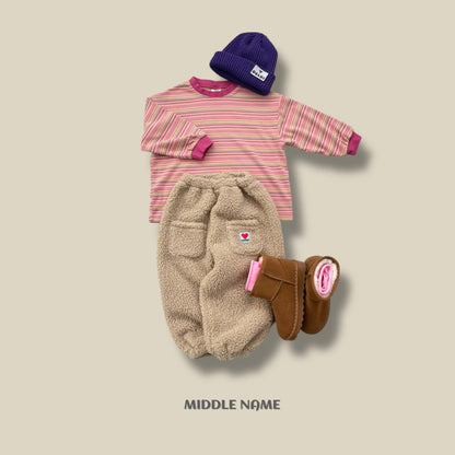 【予約】peach border T  / middle name (S-JM)