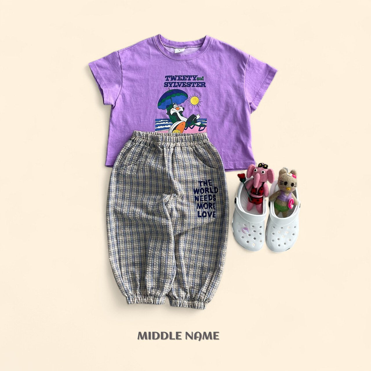 【予約】check jogger pants / middle nameS-JM
