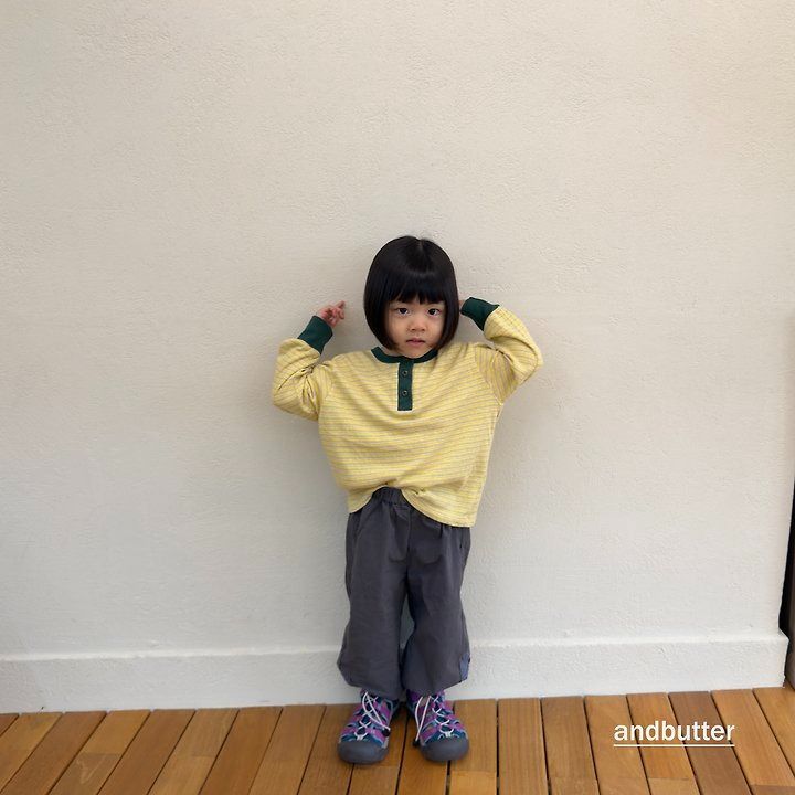 【予約】Stripe Henley T-Shirt / andbutter(S-JM)