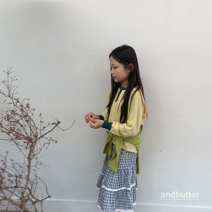 【予約】Stripe Henley T-Shirt / andbutter(S-JM)