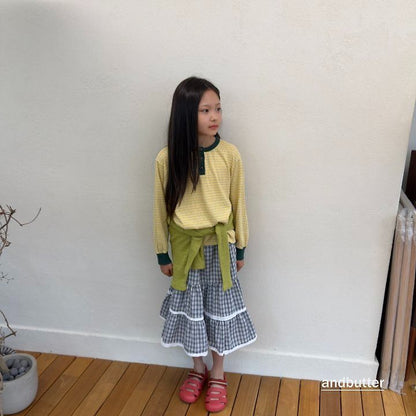 【予約】Stripe Henley T-Shirt / andbutter(S-JM)