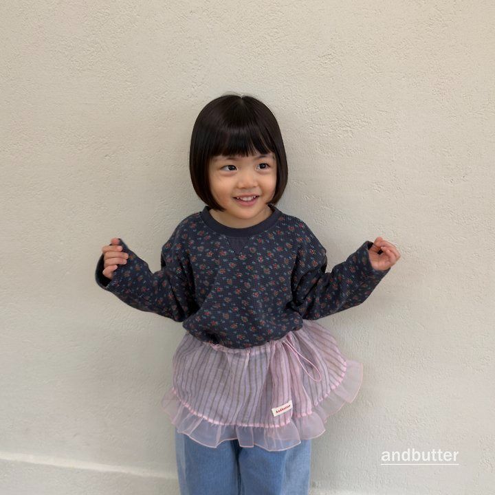 【予約】Cozy Flower T-Shirt / andbutter(S-JM)