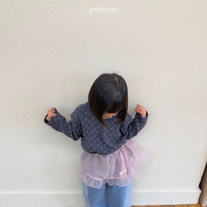【予約】Cozy Flower T-Shirt / andbutter(S-JM)
