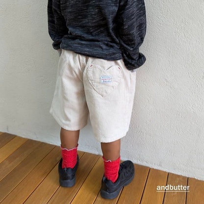 【予約】Heart Pocket Corduroy Shorts / andbutter(S-JM)