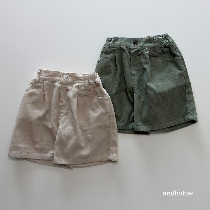 【予約】Heart Pocket Corduroy Shorts / andbutter(S-JM)