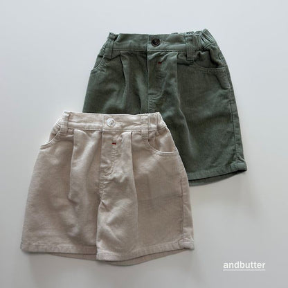 【予約】Heart Pocket Corduroy Shorts / andbutter(S-JM)