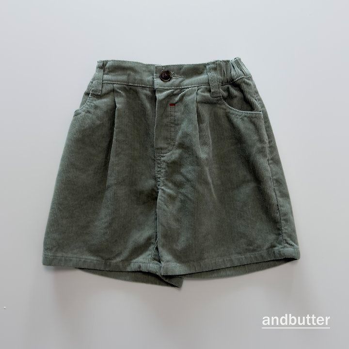 【予約】Heart Pocket Corduroy Shorts / andbutter(S-JM)